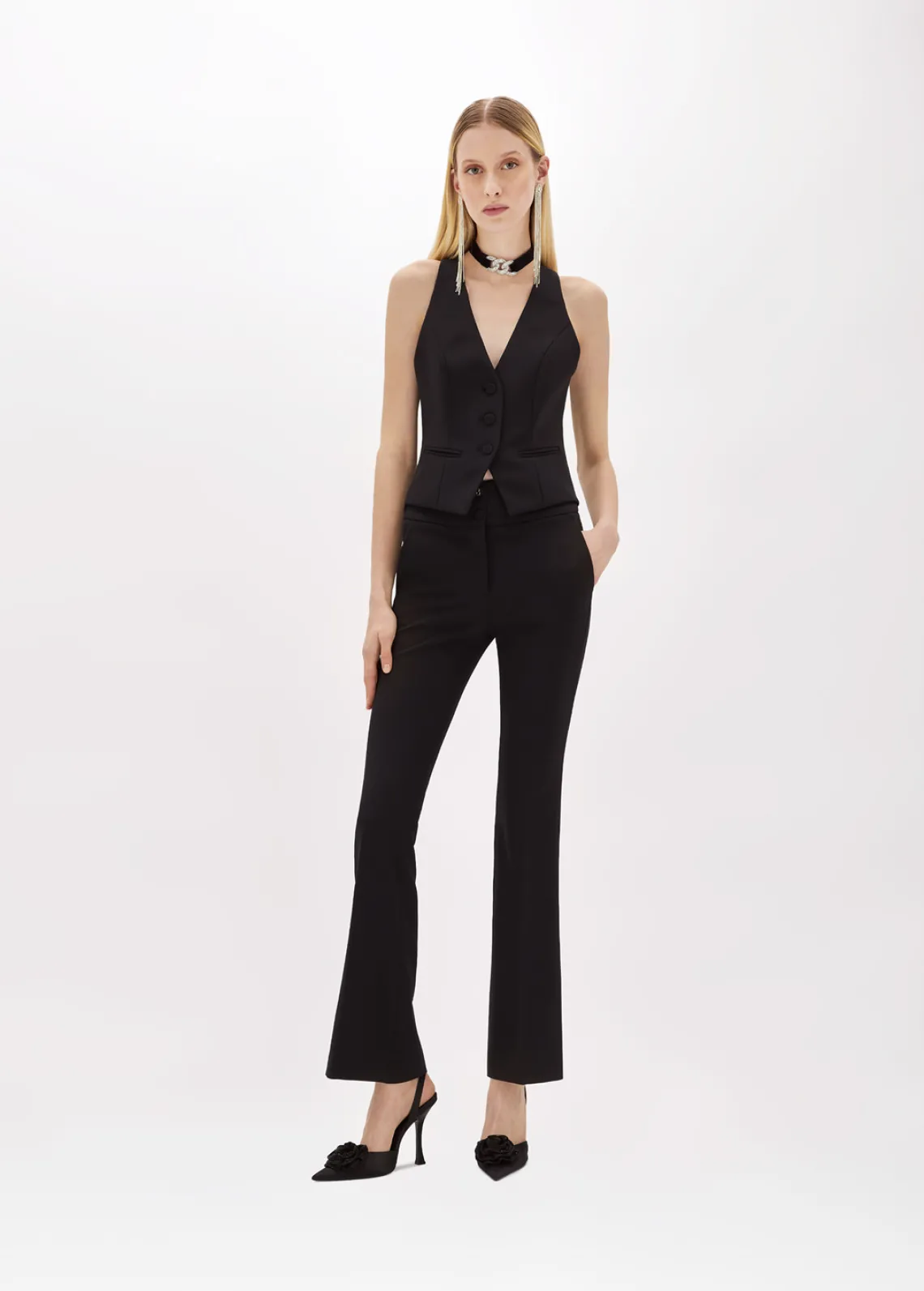 Stretch crêpe vest