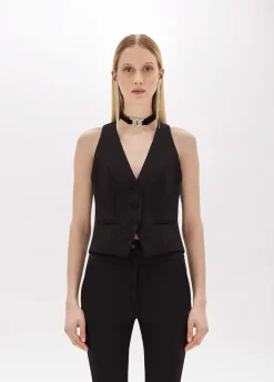 Stretch crêpe vest