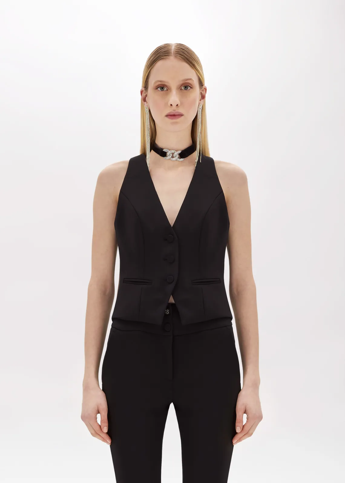 Stretch crêpe vest