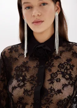 Stretch lace shirt