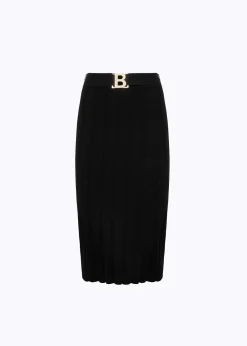 STRETCH VISCOSE MIDI SKIRT