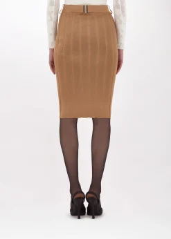 STRETCH VISCOSE MIDI SKIRT