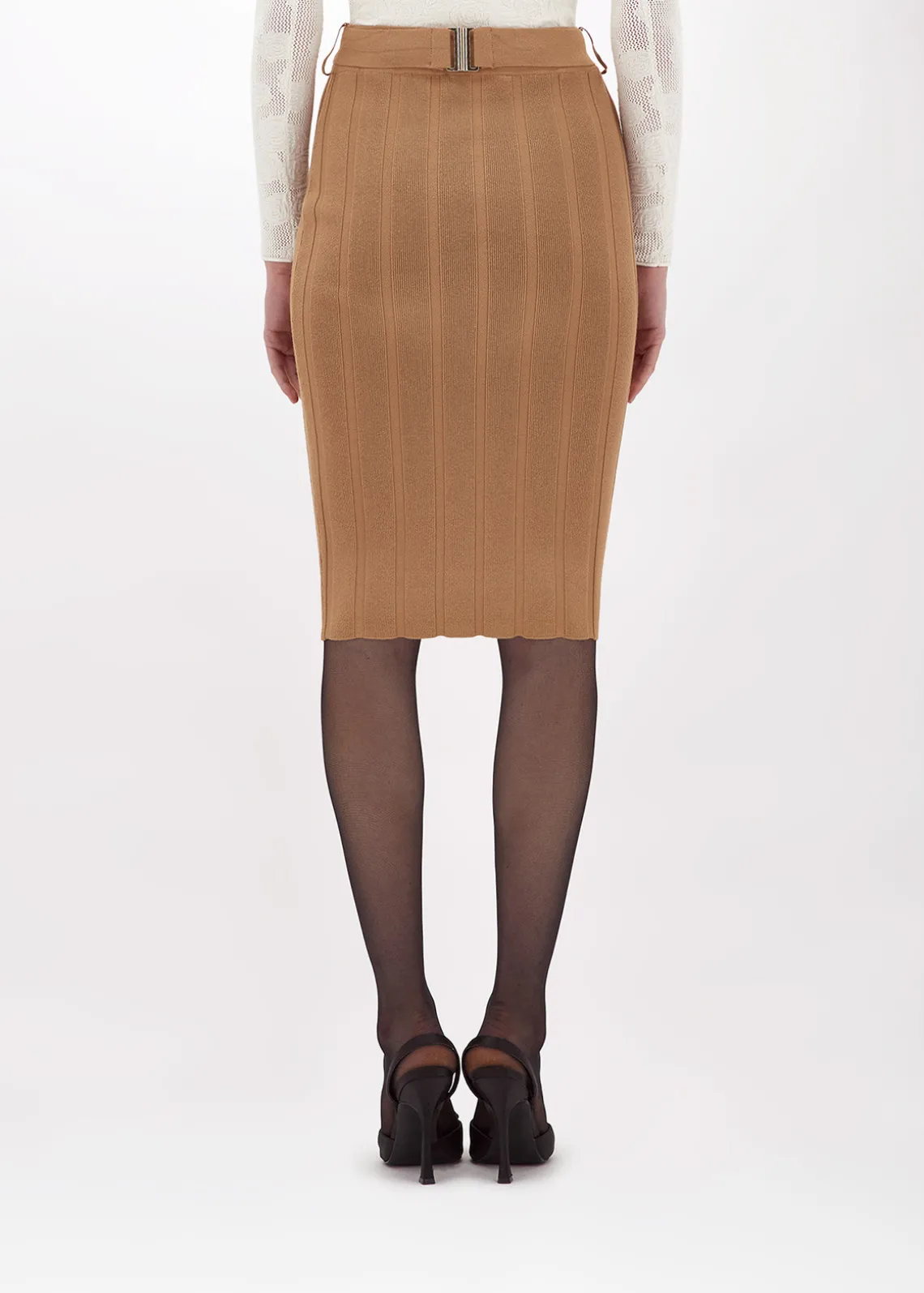 STRETCH VISCOSE MIDI SKIRT