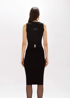 STRETCH VISCOSE MIDI SKIRT