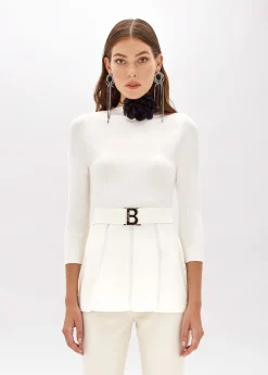 SWEATER WITH BRANDED BELT