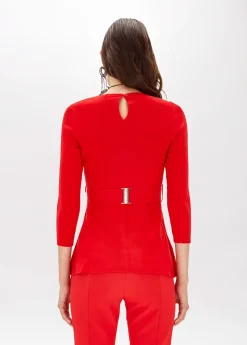 SWEATER WITH BRANDED BELT
