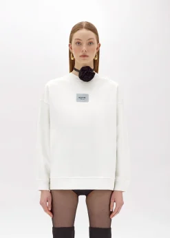 SWEATSHIRT IN STRETCH COTTON WITH LOGO