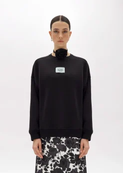 SWEATSHIRT IN STRETCH COTTON WITH LOGO