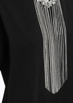 T-SHIRT IN COTTON WITH CRYSTAL NECKLACE