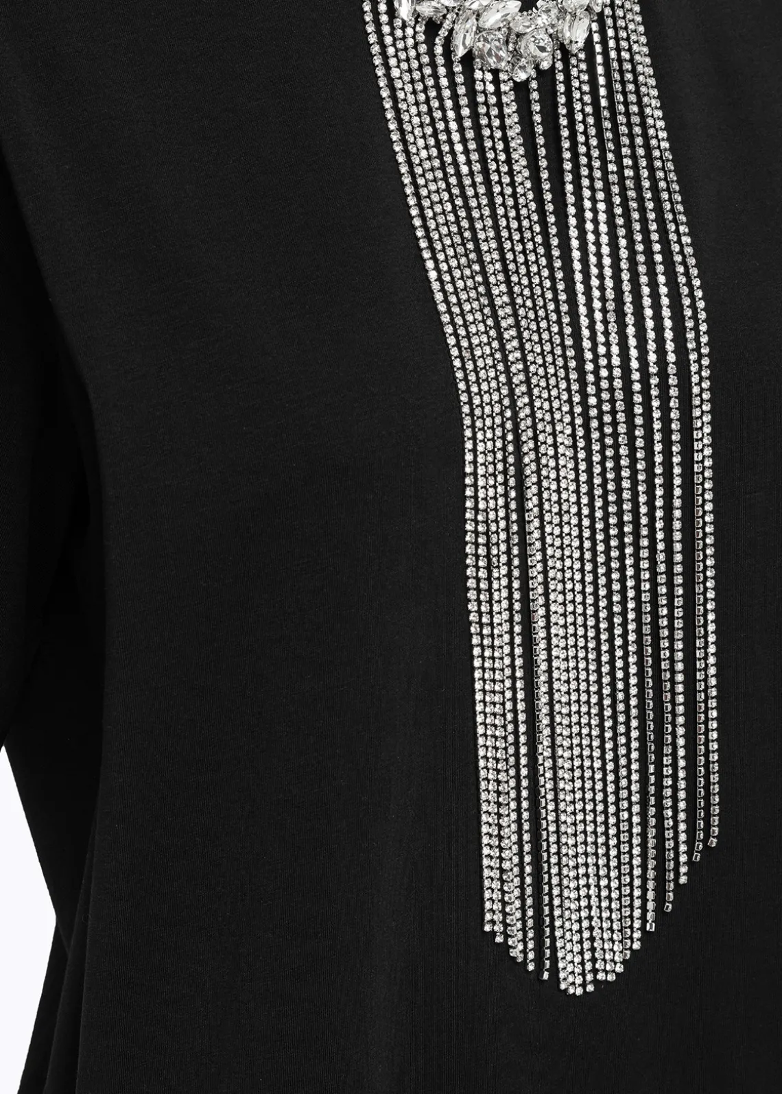 T-SHIRT IN COTTON WITH CRYSTAL NECKLACE