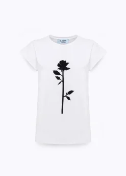 T-SHIRT WITH EMBROIDERY ROSE