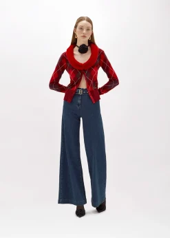WIDE LEG JEANS IN STRETCH DENIM