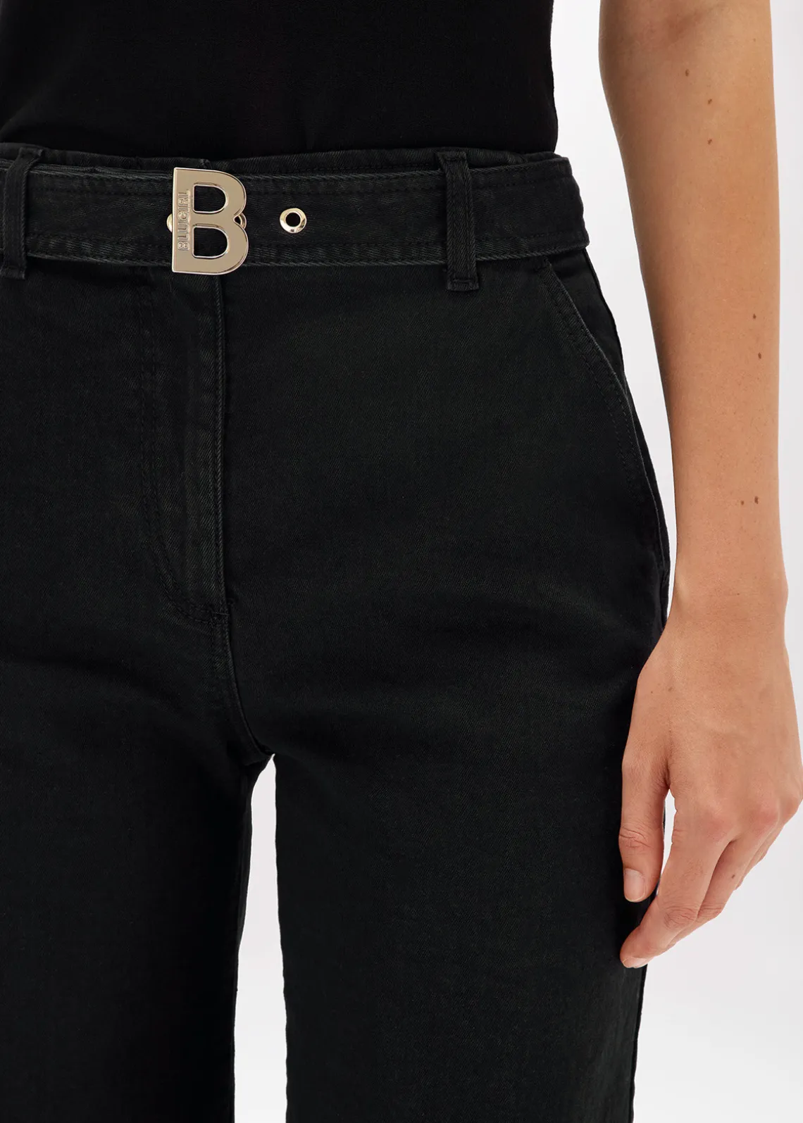 WIDE LEG JEANS IN STRETCH DENIM
