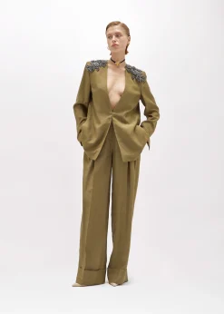 WIDE LEG PANTS IN LINEN BLEND