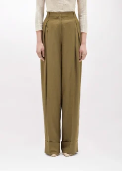 WIDE LEG PANTS IN LINEN BLEND