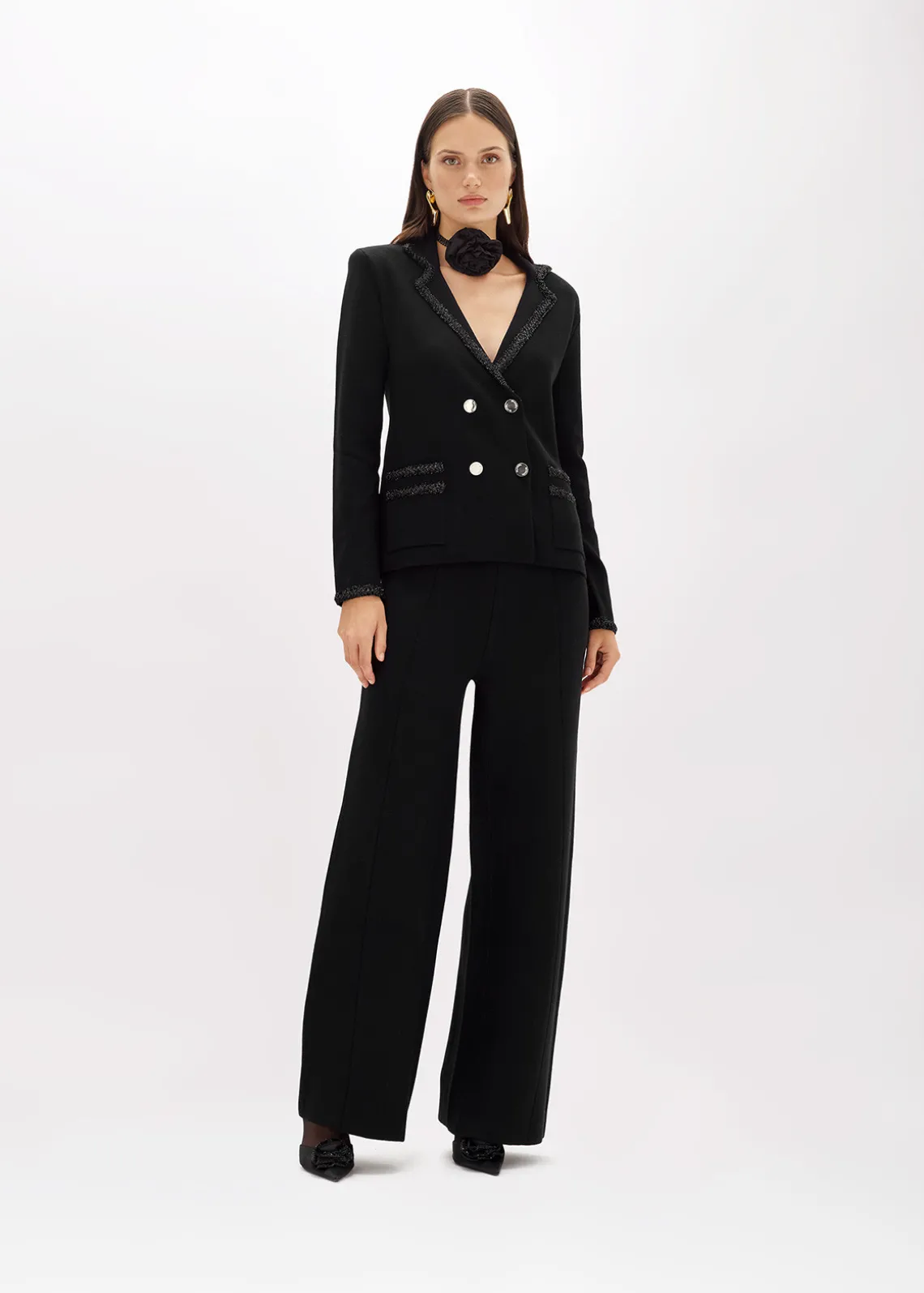 WIDE LEG PANTS IN WOOL BLEND