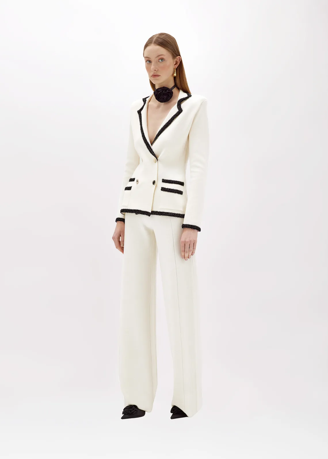 WOOL BLEND JACKET WITH JEWEL BUTTONS