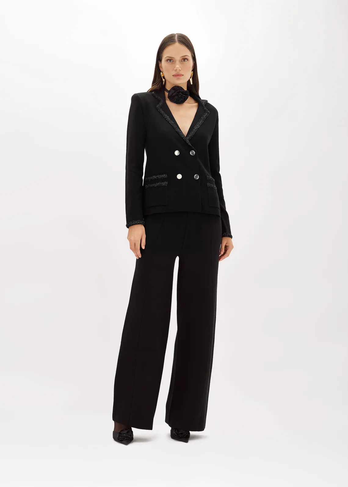 WOOL BLEND JACKET WITH JEWEL BUTTONS