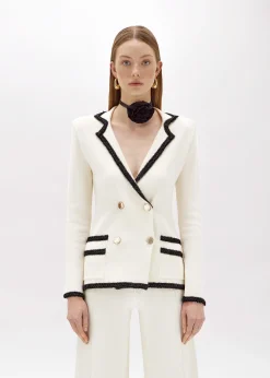 WOOL BLEND JACKET WITH JEWEL BUTTONS