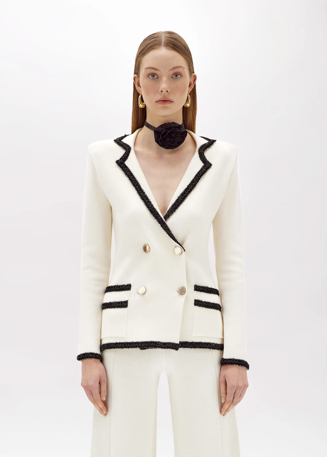 WOOL BLEND JACKET WITH JEWEL BUTTONS