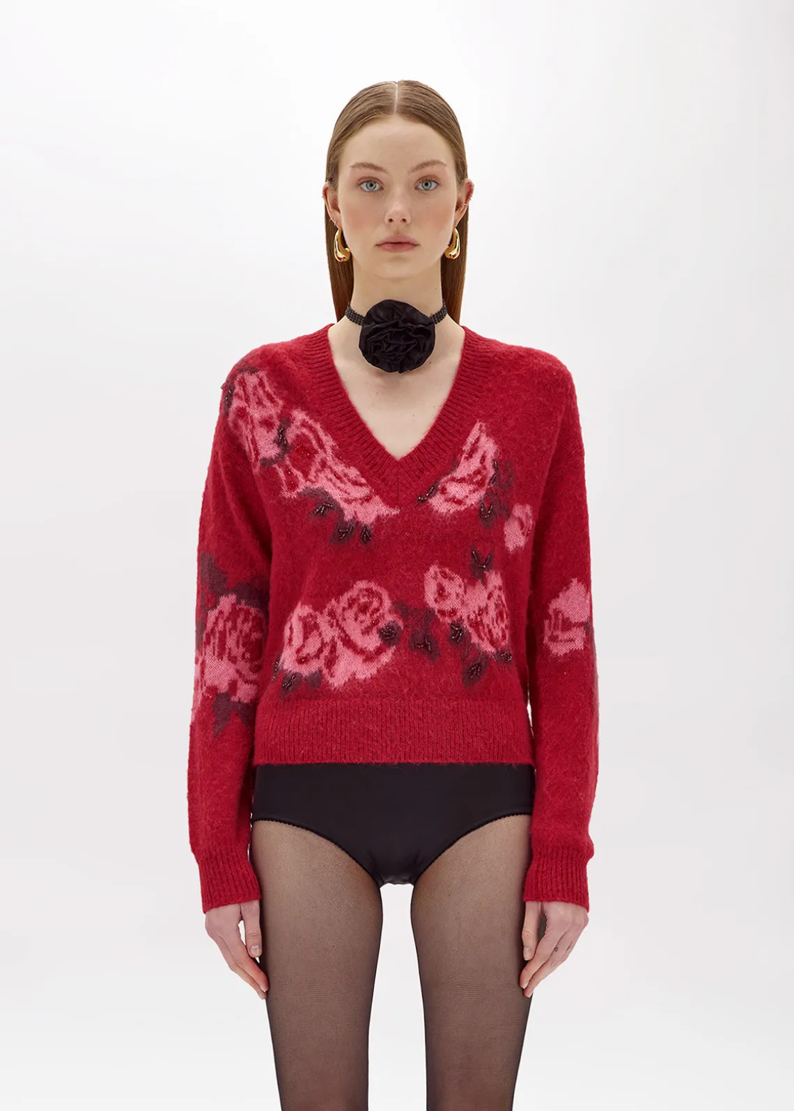 WOOL BLEND JACQUARD SWEATER